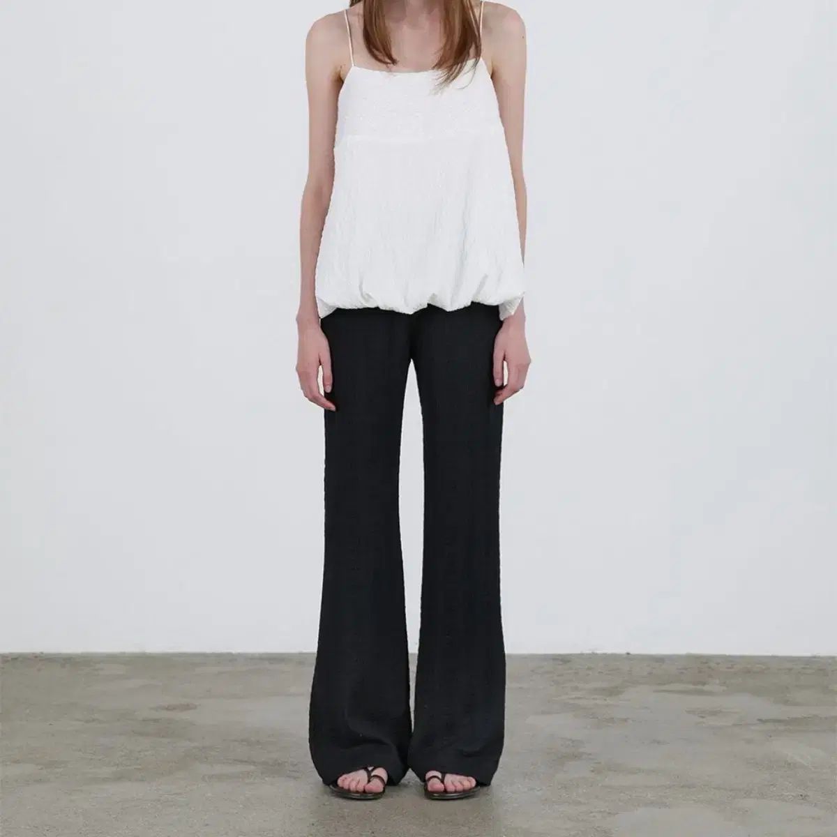 レバ Layered Slim Boots Cut Pants ー Black