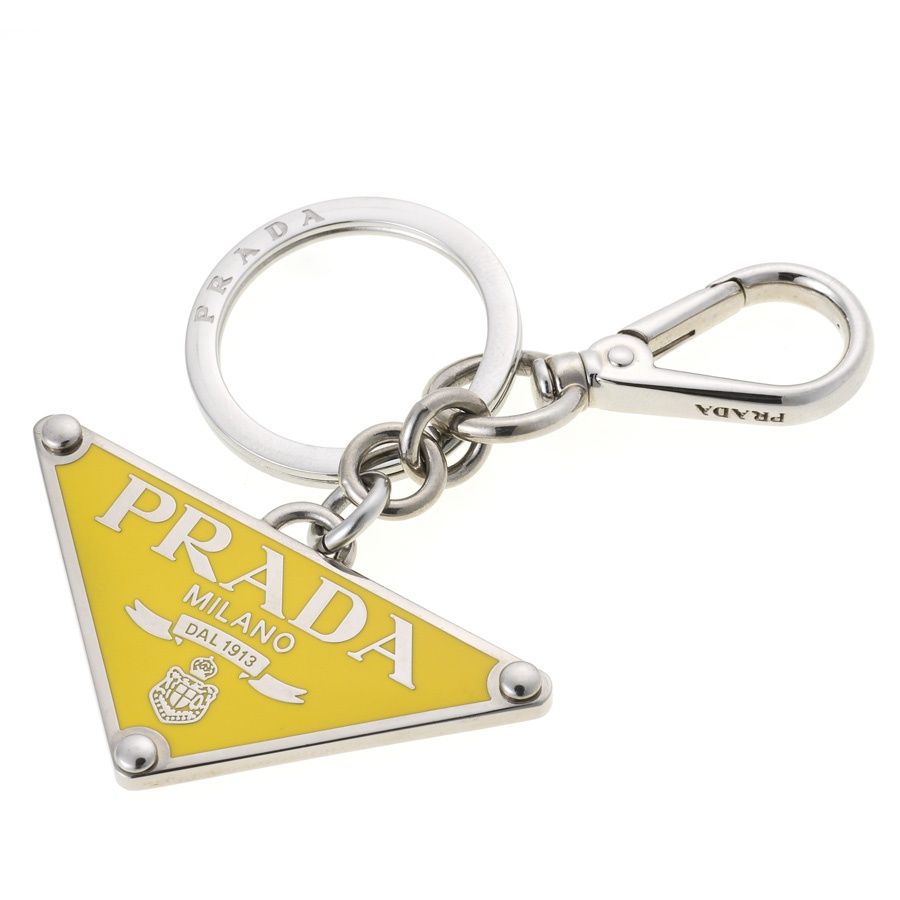 【完売必至】プラダ■トライアングルロゴ キーリング PRADA プラダ TRIANGLE LOGO METAL トライアングル ロゴ メタル