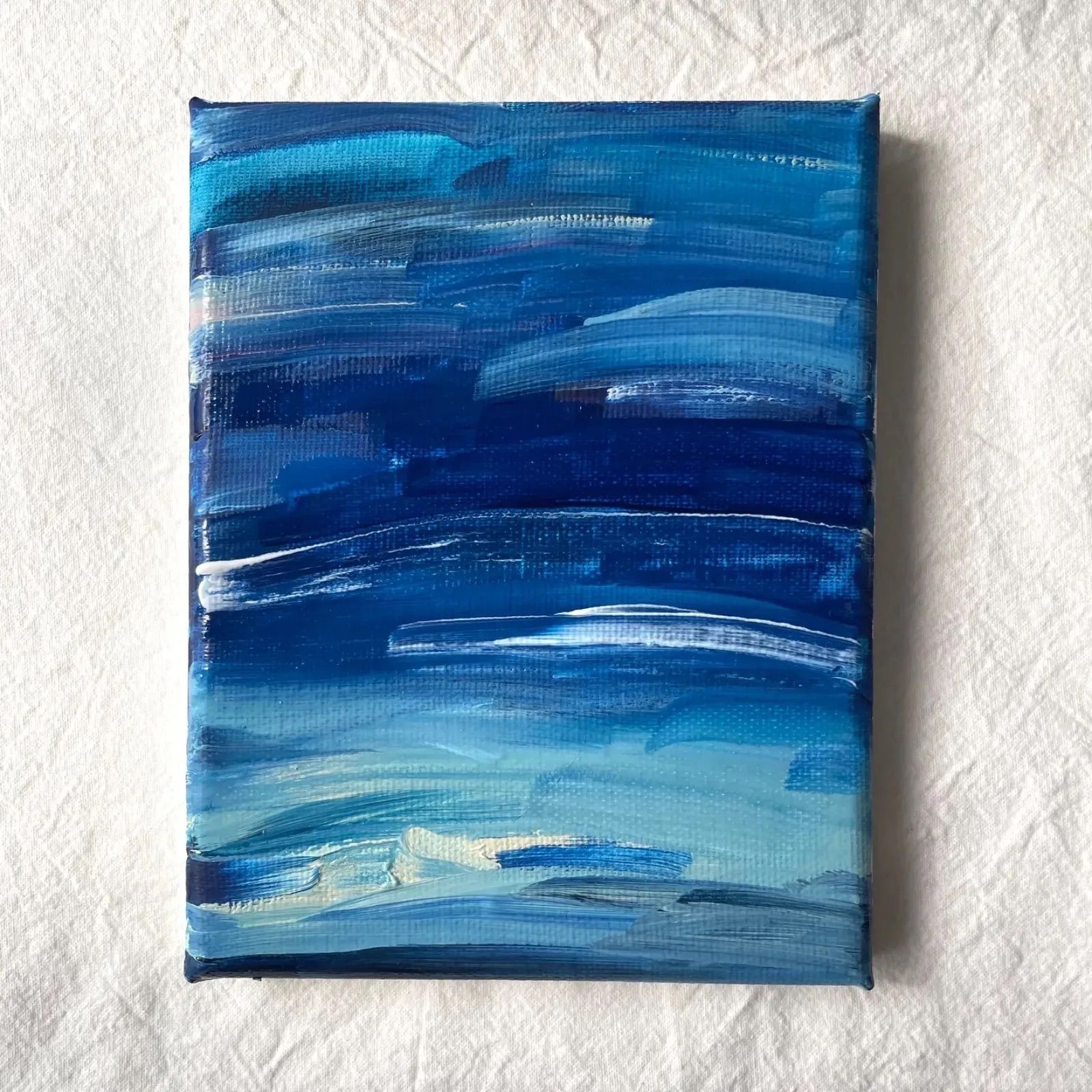 青系油彩抽象画 抽象画 ニュアンスアート ブルー系 うみ - メルカリ