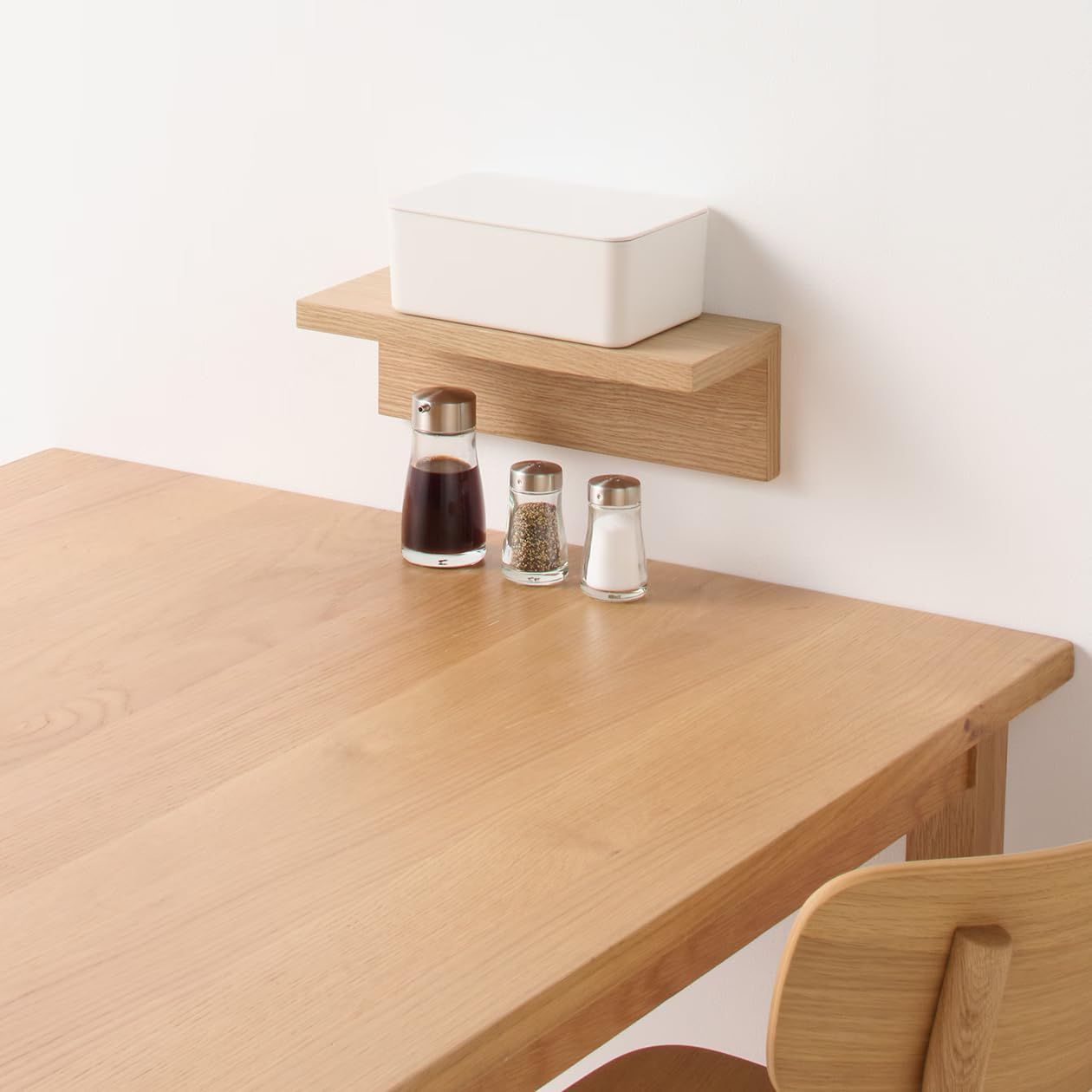MUJI 無印良品 壁に付けられる家具棚 オーク材突板 幅30×奥行12