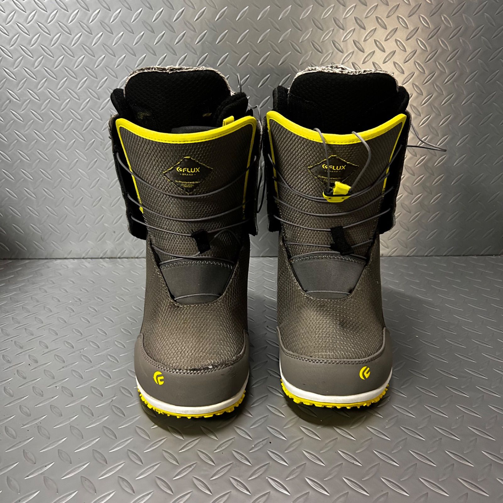 セット不可 単品売り FLUX スノーボードブーツ VR-SPEED グレー×イエロー 27.0cm クイックレース フラックス スノーボード