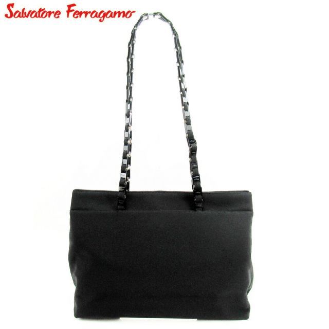 サルヴァトーレフェラガモ Ferragamoナイロン ブラック トートバッグ