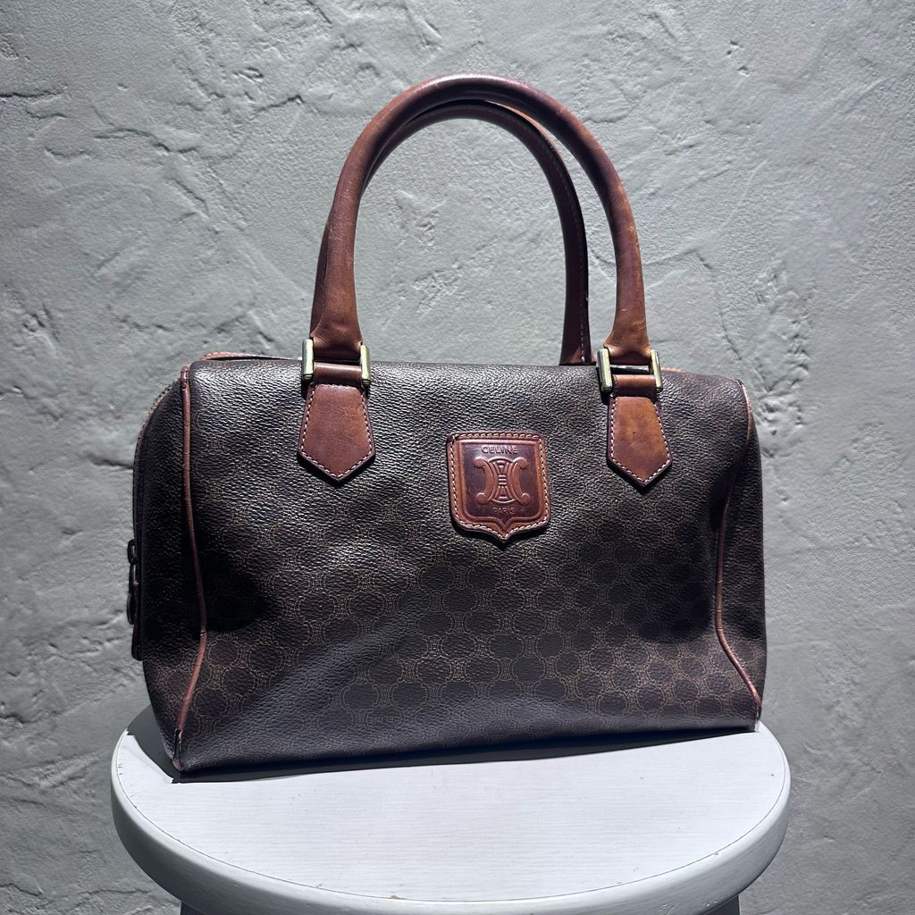 CELINE セリーヌ VINTAGE MACADAM HANDBAG バッグ ブラウン size - 代官山A10
