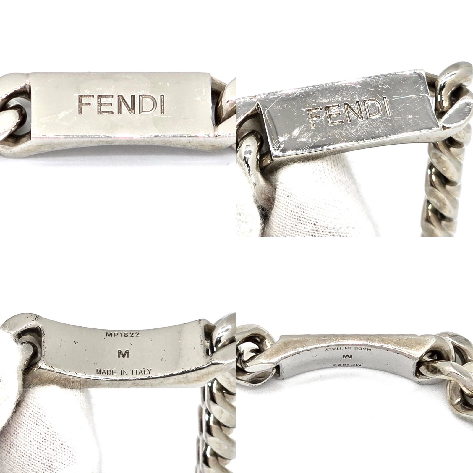 FENDI フェンディ ブレスレット M 全長20.5㎝ チェーンリンク プレート 