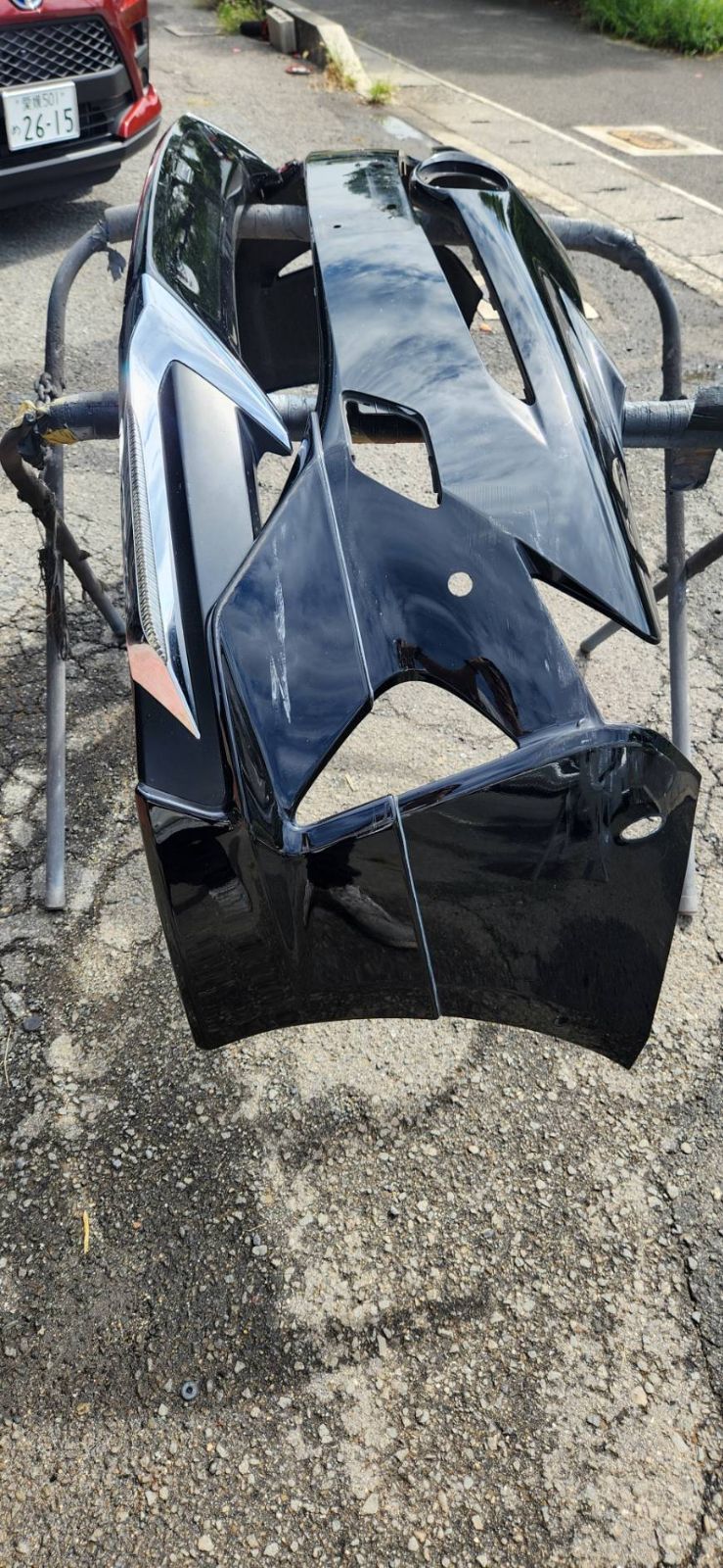 プリウス 50系 ZVW50 ZVW51 ZVW55 前期 純正 フロントバンパー モデリスタ フロントスポイラー付 218 ブラック FFCRYSTALESIA_COM