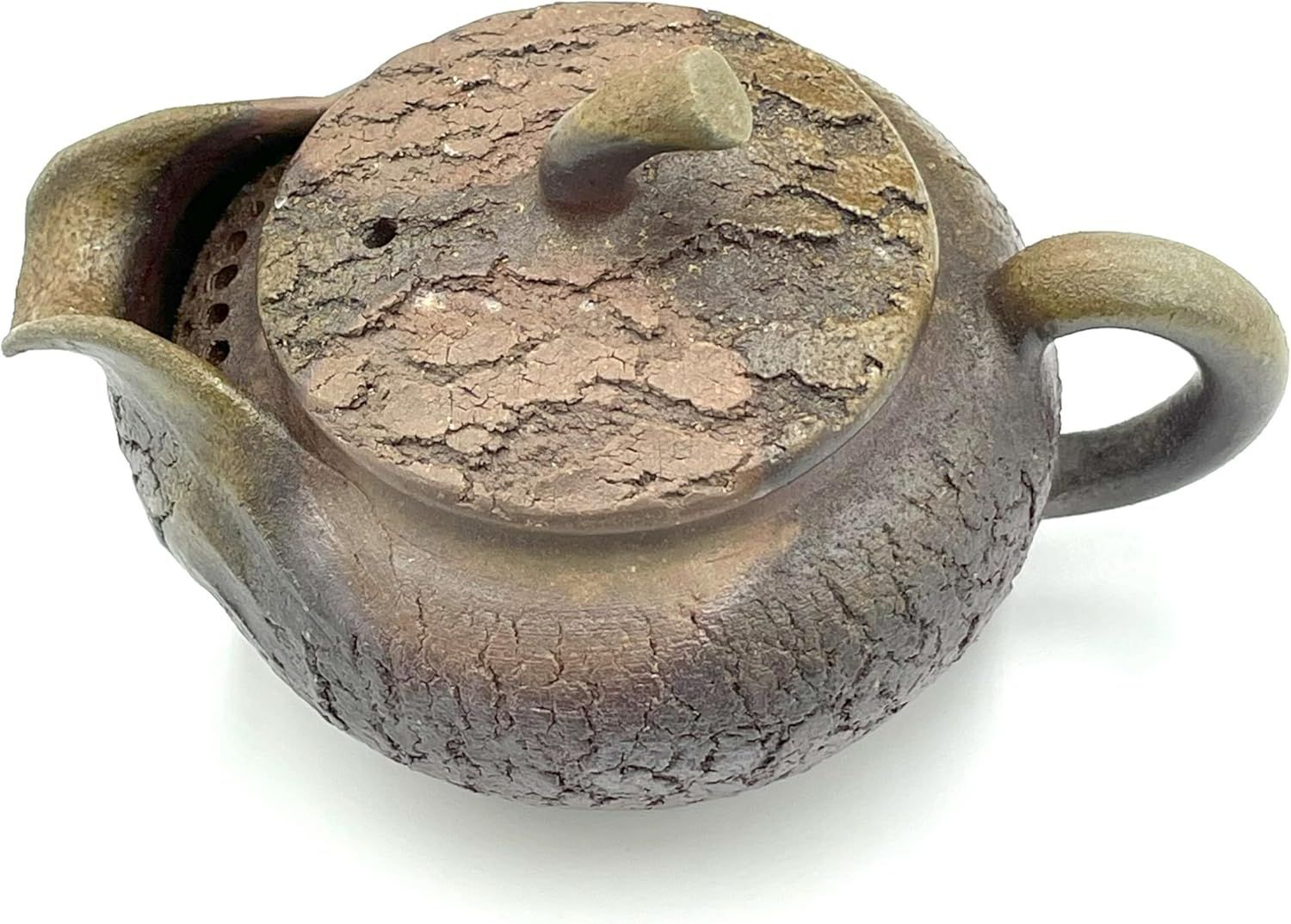 備前焼 武田良昭作 メロンつまみ ひび加工宝瓶 8cm×13cm×9cm 宝瓶