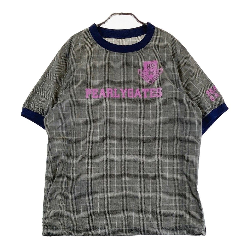 サイズ：5 PEARLY GATES パーリーゲイツ  薄手 半袖ブルゾン スニードジャック グレンチェック柄 グレー系 [240101290012] ゴルフウェア メンズ ストスト