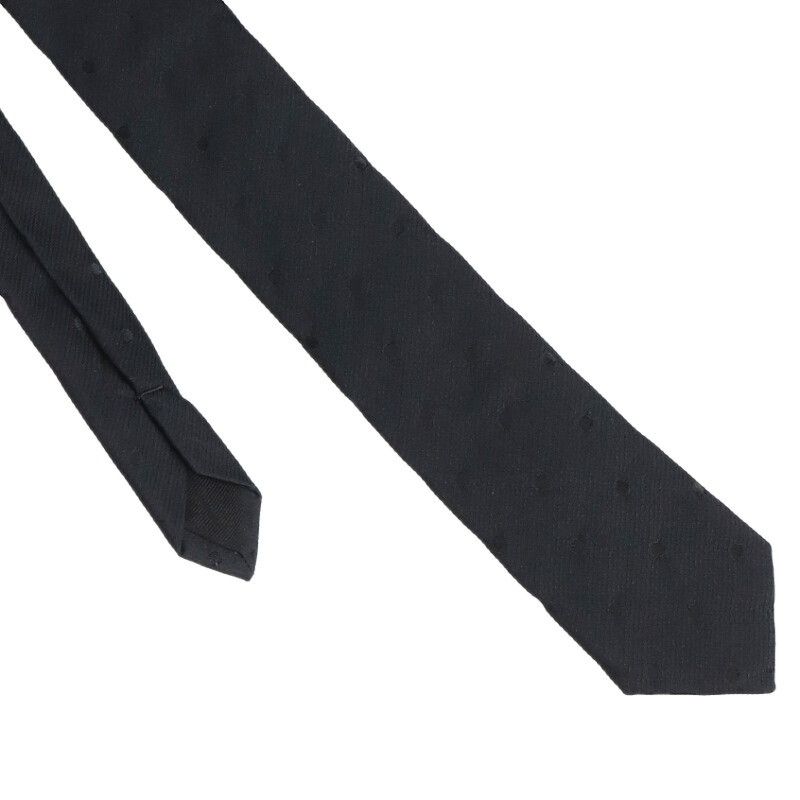 saint laurent ドット柄ナローネクタイ　サンローラン　ブラック saint laurent ドット柄ナローネクタイ サンローラン ブラック