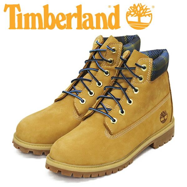 Timberland (ティンバーランド) A5TD5 6in PREMIUM BOOTS WP 6インチプレミアムウォータープルーフブーツ レディース Wheat x Blue TB363 tb US7-約25.0cm