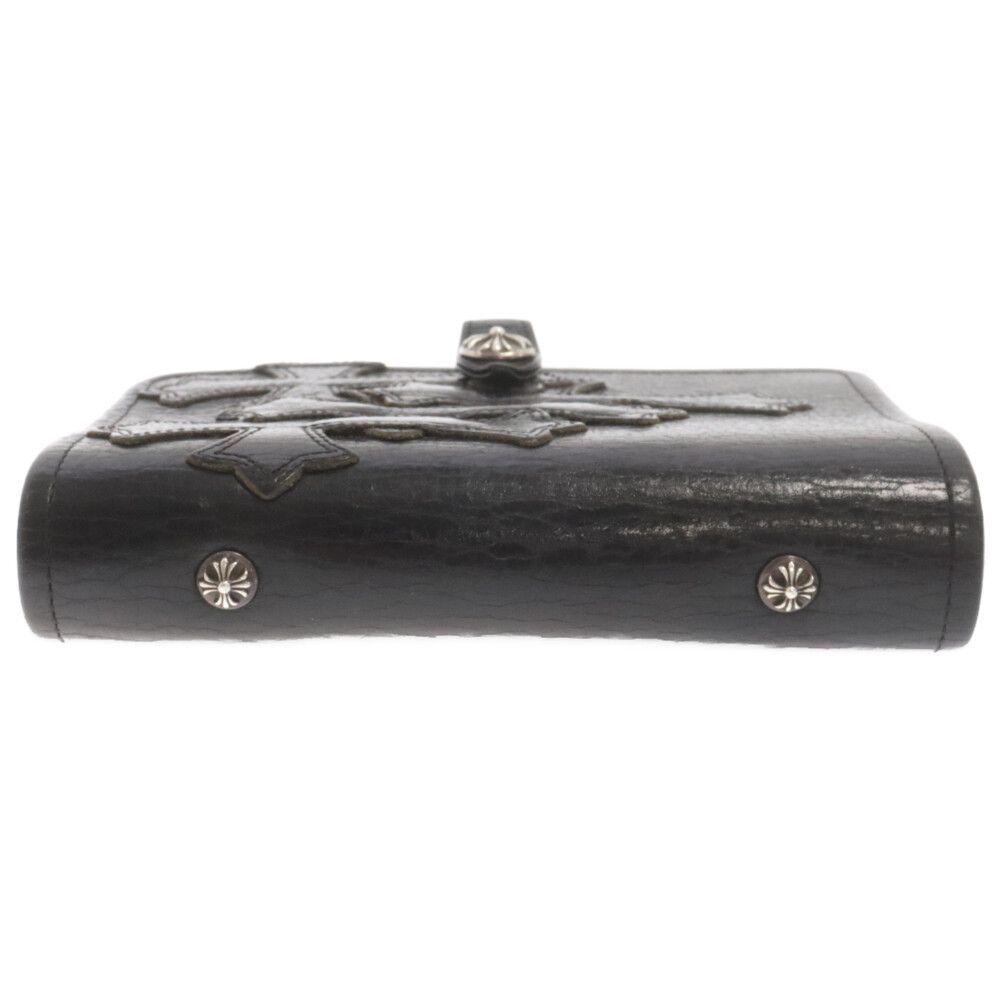 CHROME HEARTS クロムハーツ AGENDA FRNT4CEMECROSS アジェンダ セメタリークロスパッチクロスボールボタン手帳カバー ブラック/シルバー ※国内ギャランティ CHROME HEARTS (クロムハーツ) AGENDA FRNT4CEMECROSS アジェンダ