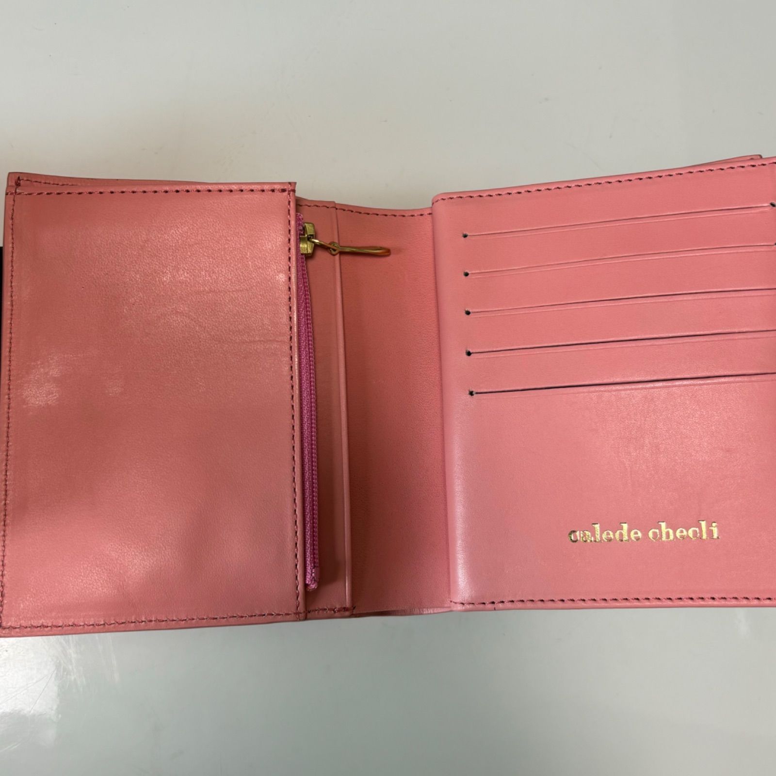 calede checli 新品未使用 財布 送料無料】calede checli/カレドシェクリ/サイフ/二つ折り財布/ピンク