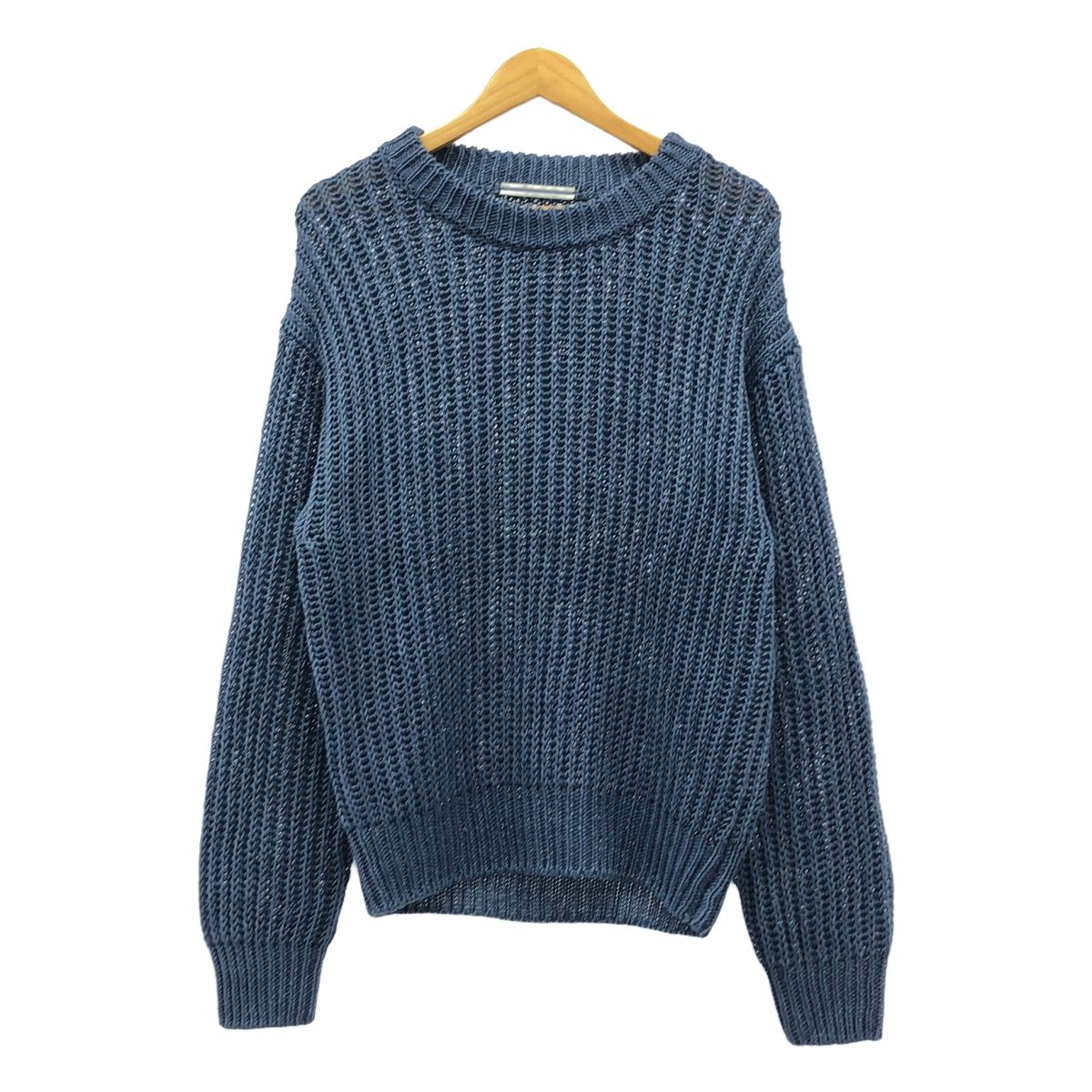 Cristaseya / クリスタセヤ | 3-yarn knit リネン プルオーバーニット | 5 | ブルー | メンズ Cristaseya / クリスタセヤ | 3-yarn knit リネン プルオーバーニット