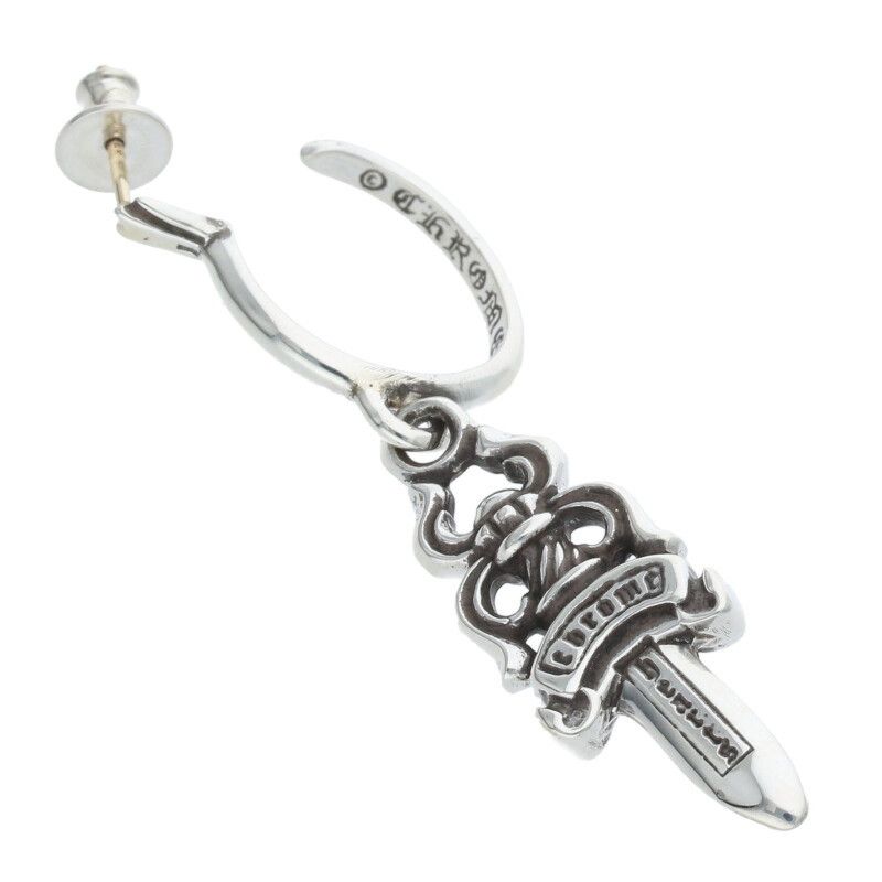 クロムハーツ No5 DAGGER/#5 ダガーフープ シルバーピアス メンズ  