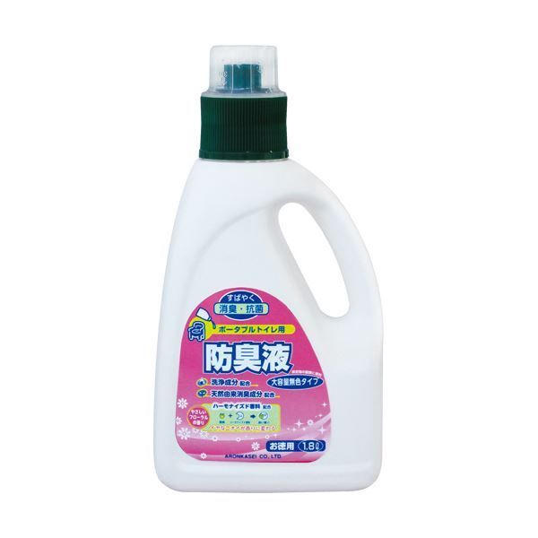 アロン化成 ポータブルトイレ用防臭液大容量 無色タイプ 1.8L 533-209 1セット 6本