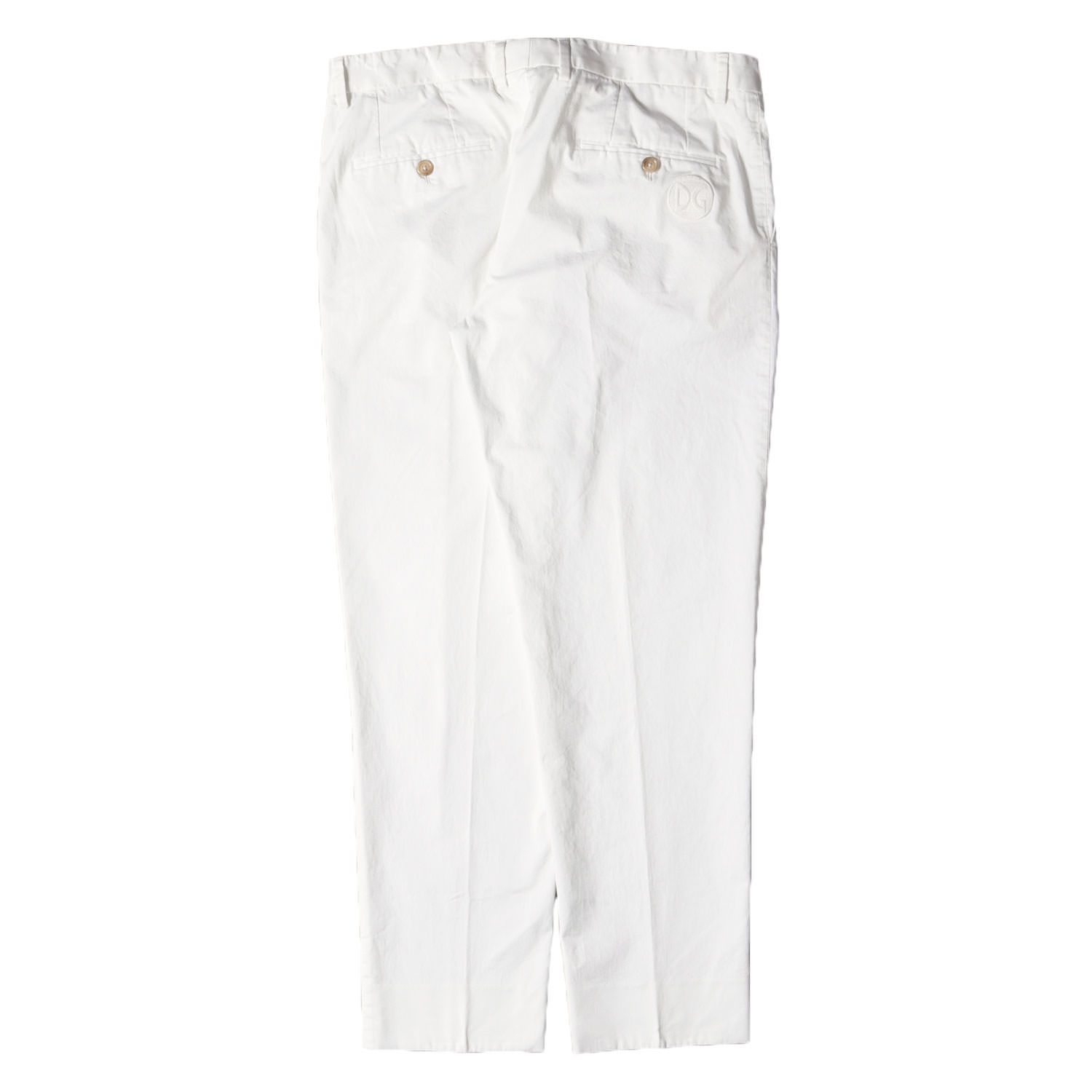 DOLCE&GABBANA DG刺繍 ホワイトパンツ 白 50