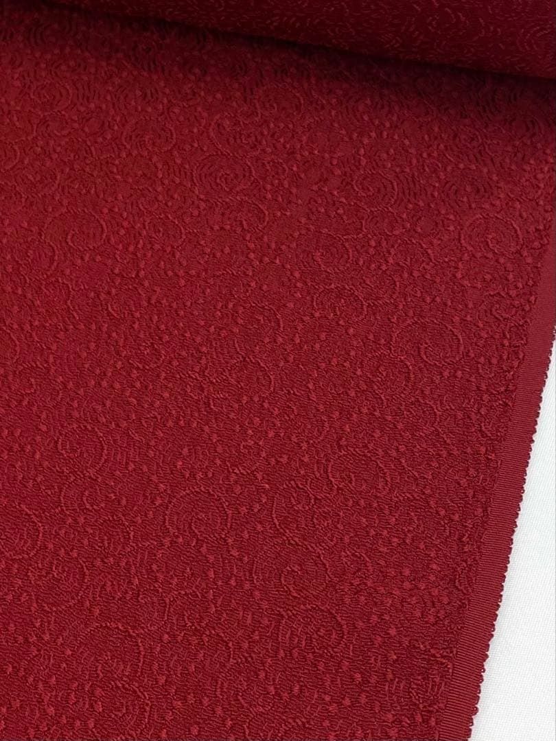 コート地 ふくれ織 紋意匠 朱・緋色 正絹 反物 - メルカリ