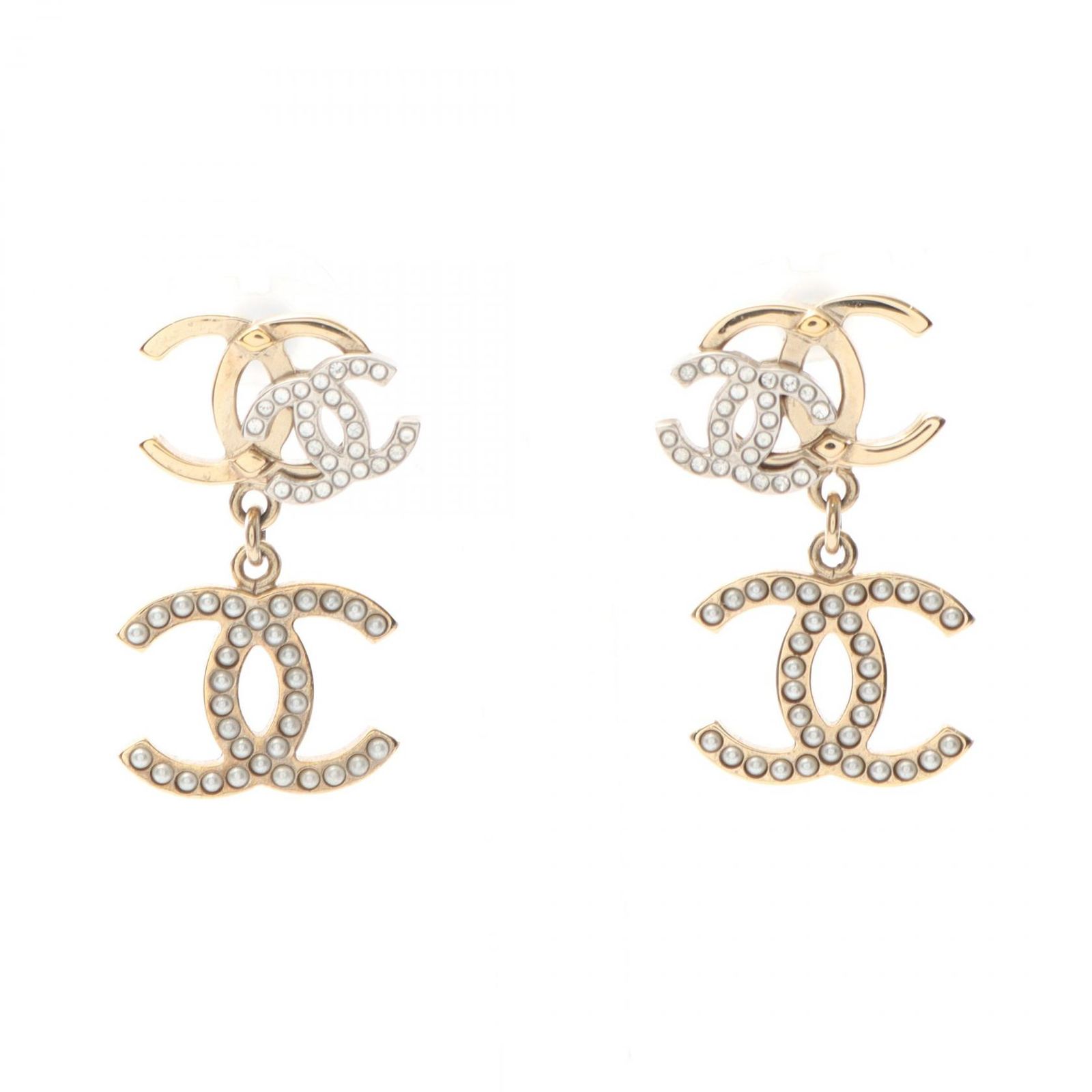 シャネル CHANEL ピアス ココマーク B21|A GP ゴールドメッキ ステンレススチール ココマークメタルピアス レディース Used A