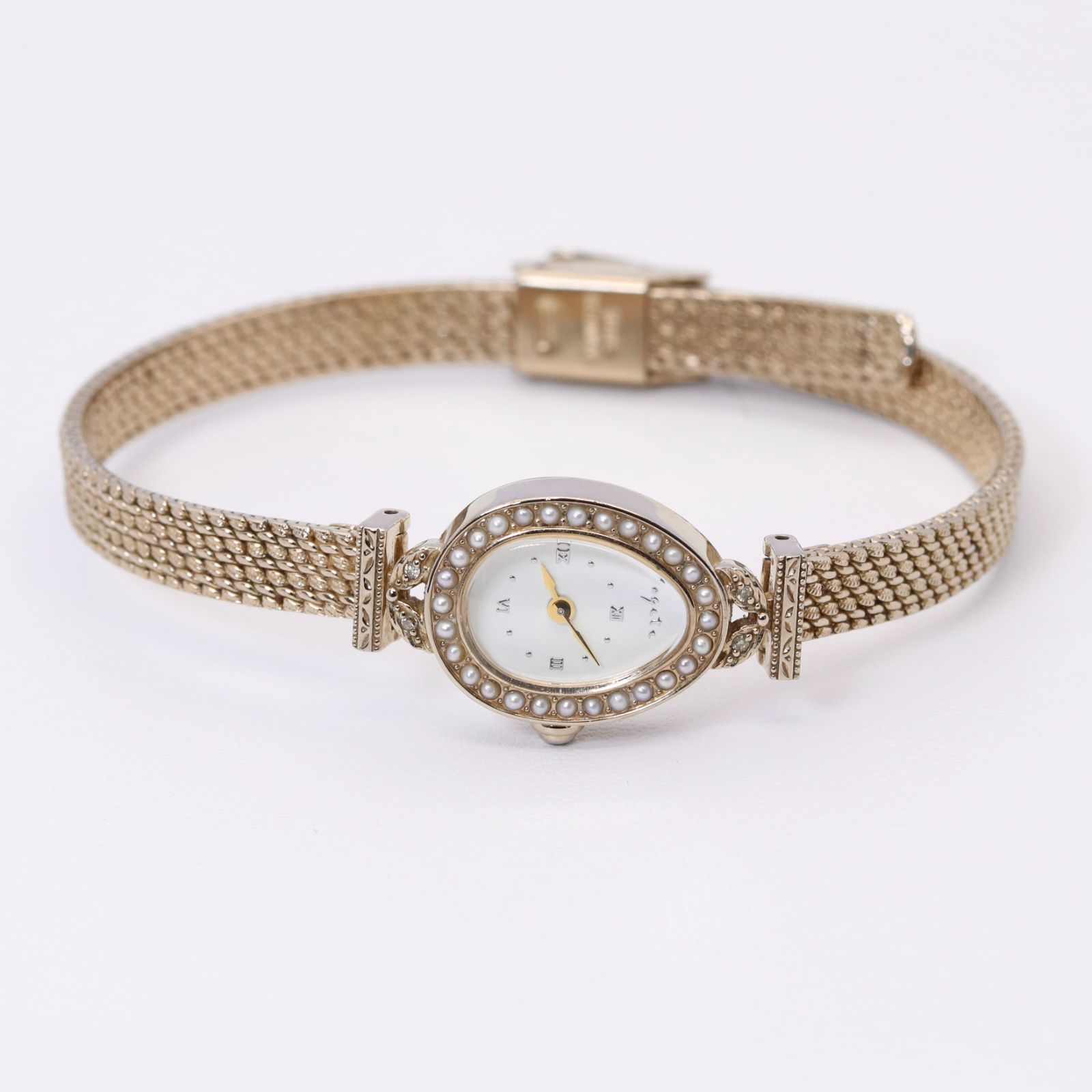 美品 アガット 2021年限定 ジュエリーウォッチ 時計 パール/24