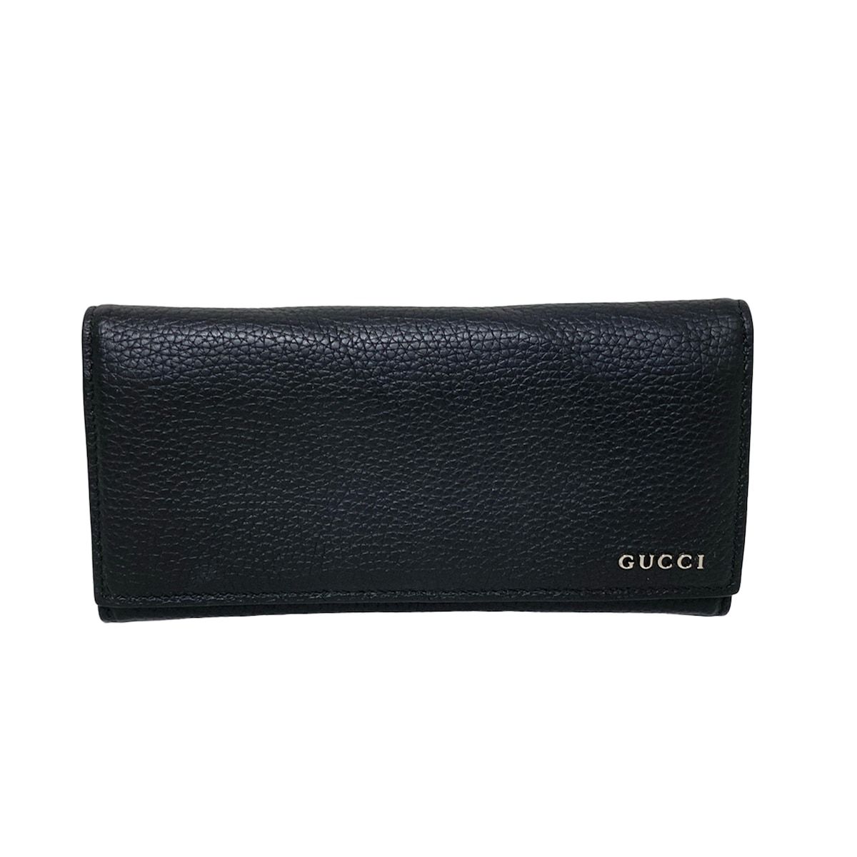 GUCCI グッチ 長財布 GUCCI ロゴ ロング コインウォレット 771151 黒 レザー