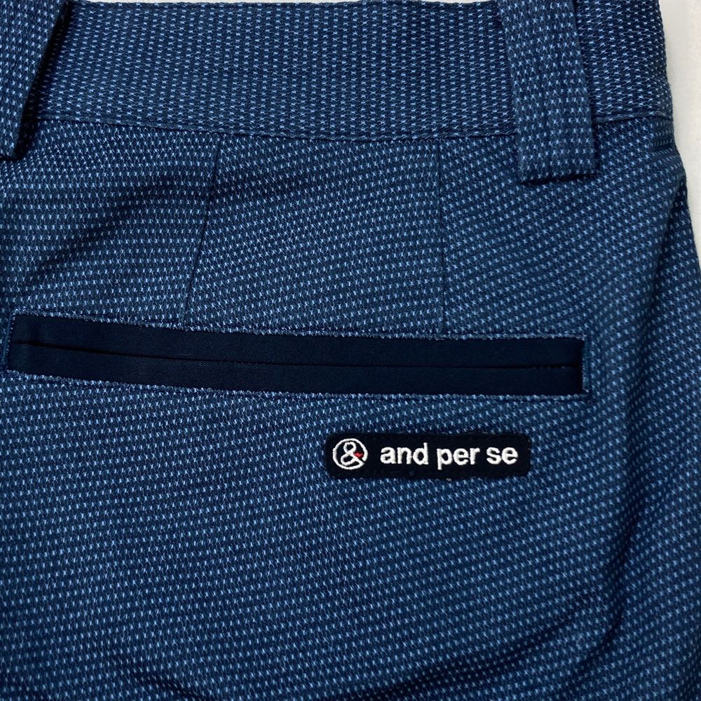 and per se アンパスィ総柄ゴルフパンツロゴゴルフGOLF 紺