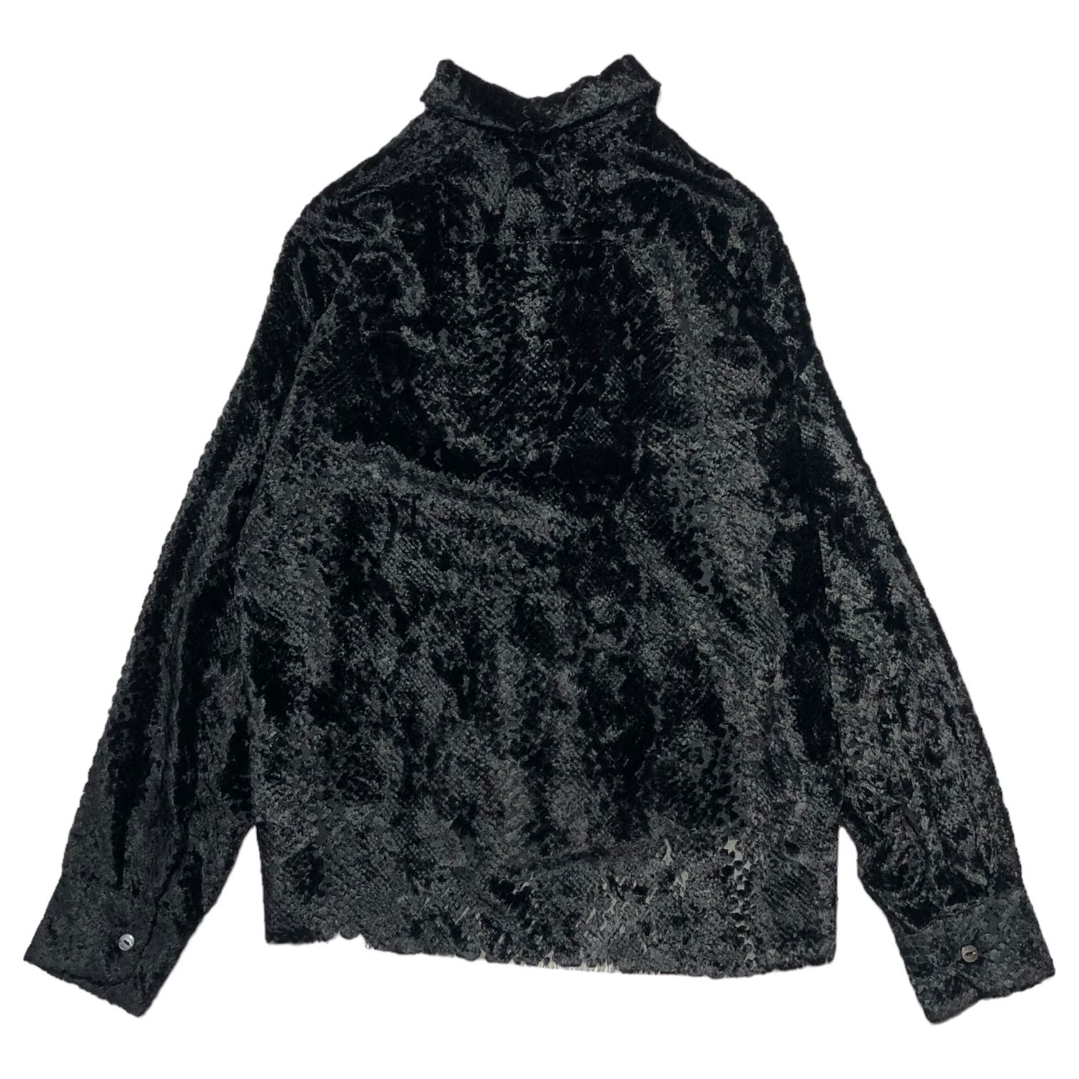 NEEDLES(ニードルズ) 21AW C.O.B.One-up Shirt Burnout Velvet レース ベロア オープンカラー 長袖  シャツ J0153 XS ブラック レーヨン シアー - メルカリ