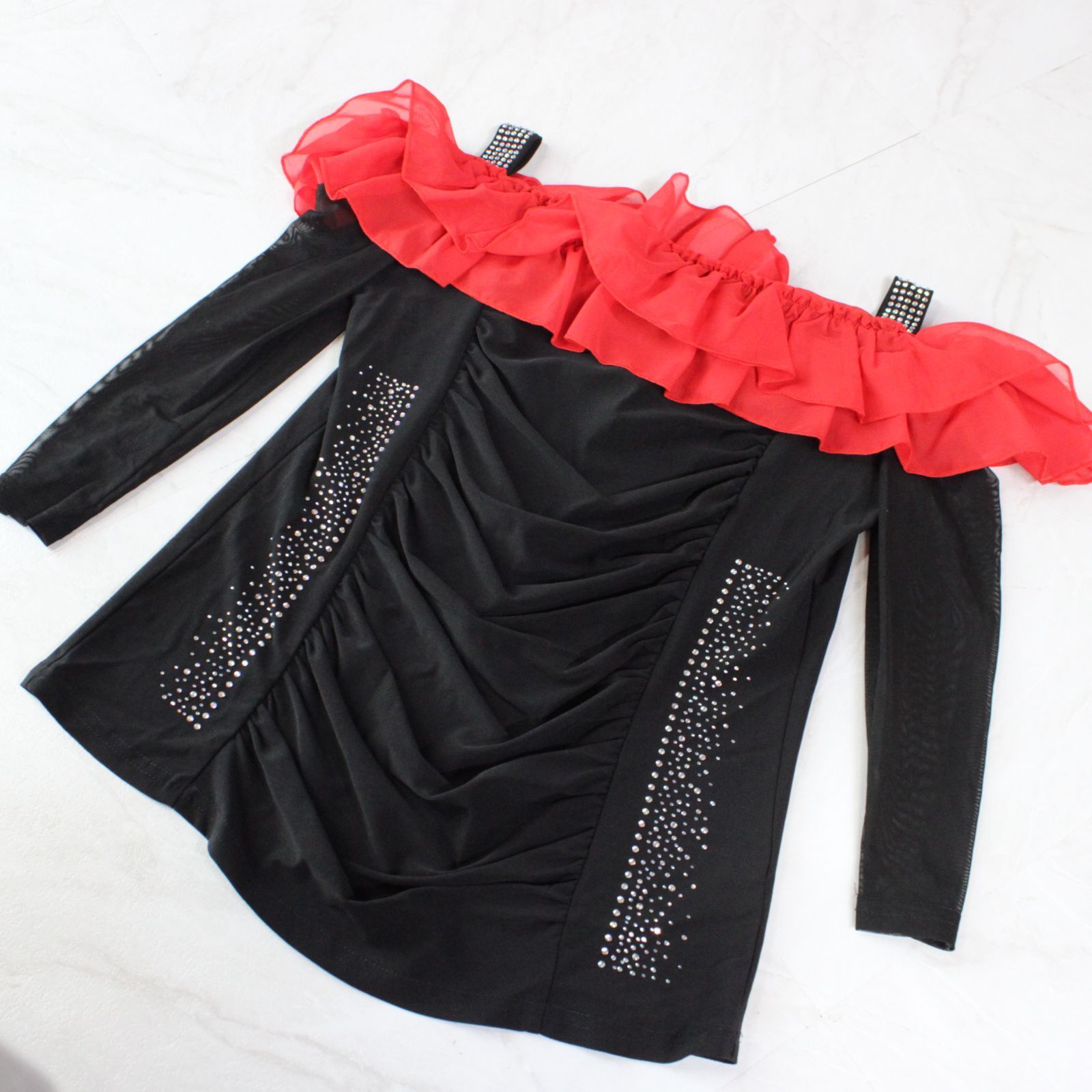 美品 社交ダンス衣装】上下セット トップス スカート A vivare L