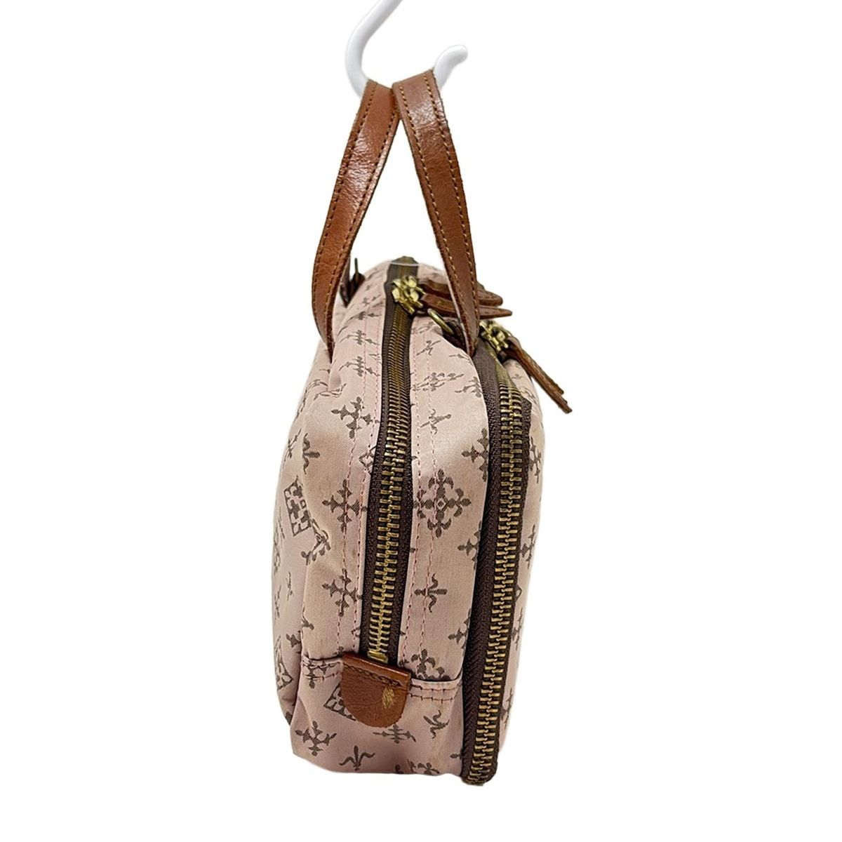【新品・未使用】russet ダークブラウン ハンドバッグ russet(ラシット) ハンドバッグ - ピンクベージュ×ダーク
