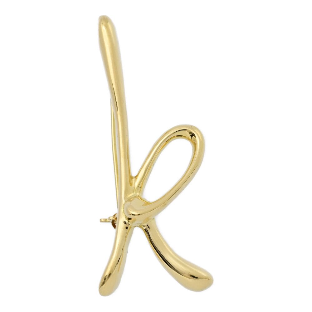 TIFFANY＆Co. ティファニー エルサペレッティ イニシャルK ブローチ ピンタック|750-15.9g|イエローゴールド|プレゼント ♀ S レディース 581139