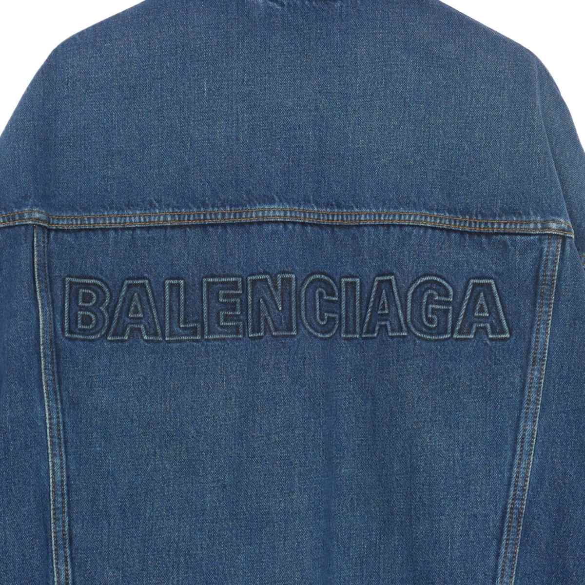 バレンシアガ BALENCIAGA バッグロゴ オーバーサイズ Gジャン デニムジャケット 34 インディゴ 620750 国内正規
