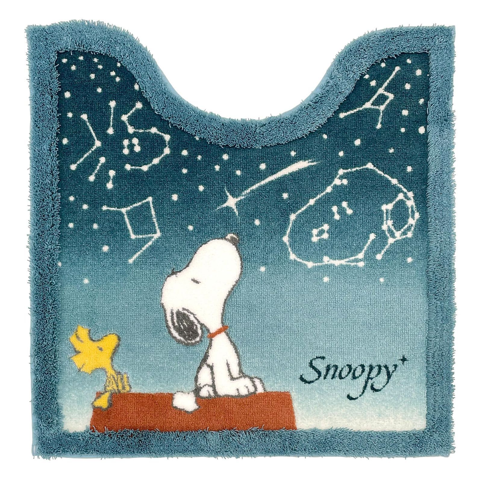 数量 snoopy アニマル キャラ ブルー 約60×60cm 34363 トイレマット 星空スヌーピー スヌーピー センコー Senko