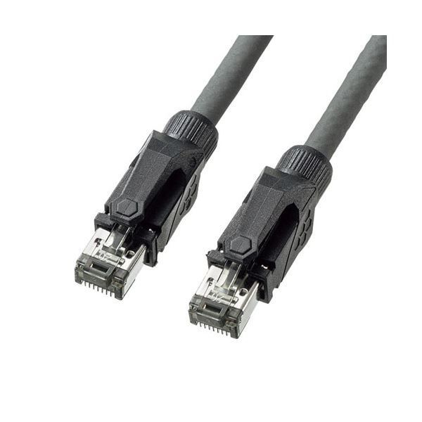 【5個セット】 サンワサプライ カテゴリ6A STP LANケーブル 0.5m 