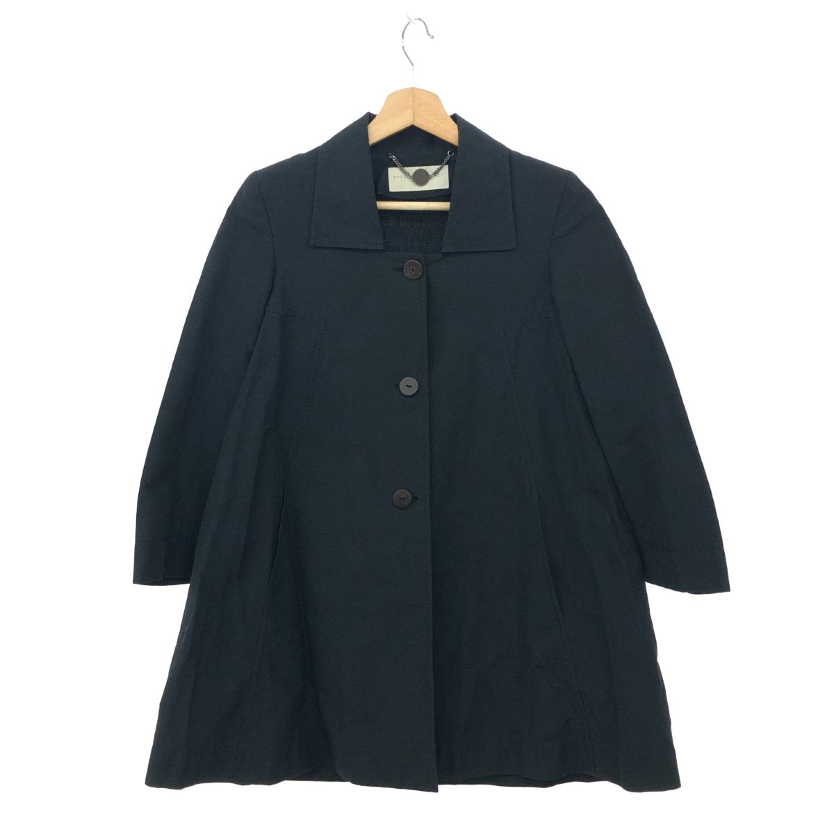 STELLA McCARTNEY ステラマッカートニー Aライン コート サイズ 36 ブラック コットン レディース 240001137038