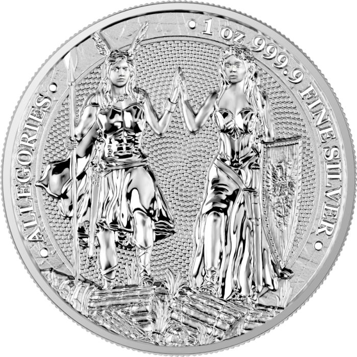 2023年ゲルマニア1オンス アレゴリー: ガリアとゲルマニア銀貨コイン 2023 1 oz Silver Allegories: Galia & Germania (New in
