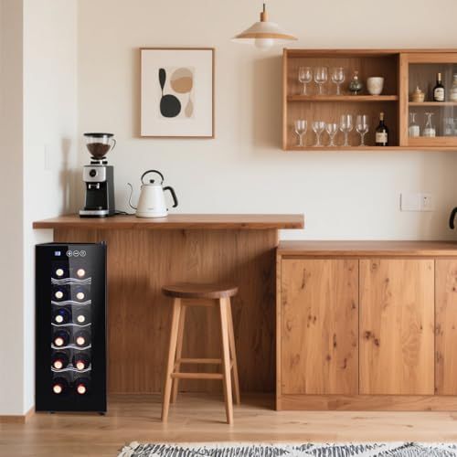 ワインセラー せいおんしき 家庭用 ペルチェ式 自立型ワインセラー 12本収 12°C-18°C 三層の紫外線遮断強化ガラス スマート定温＋風冷循環でmp