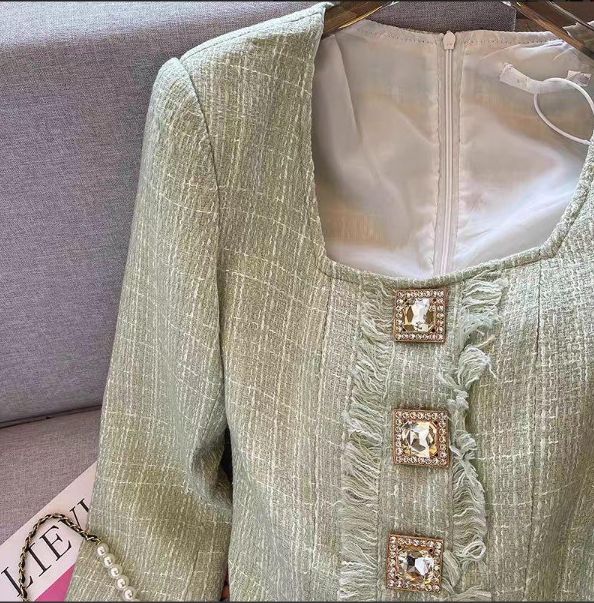 大人気❤️ ツイード ワンピース 長袖 デート&ディナーに最適 - メルカリ 