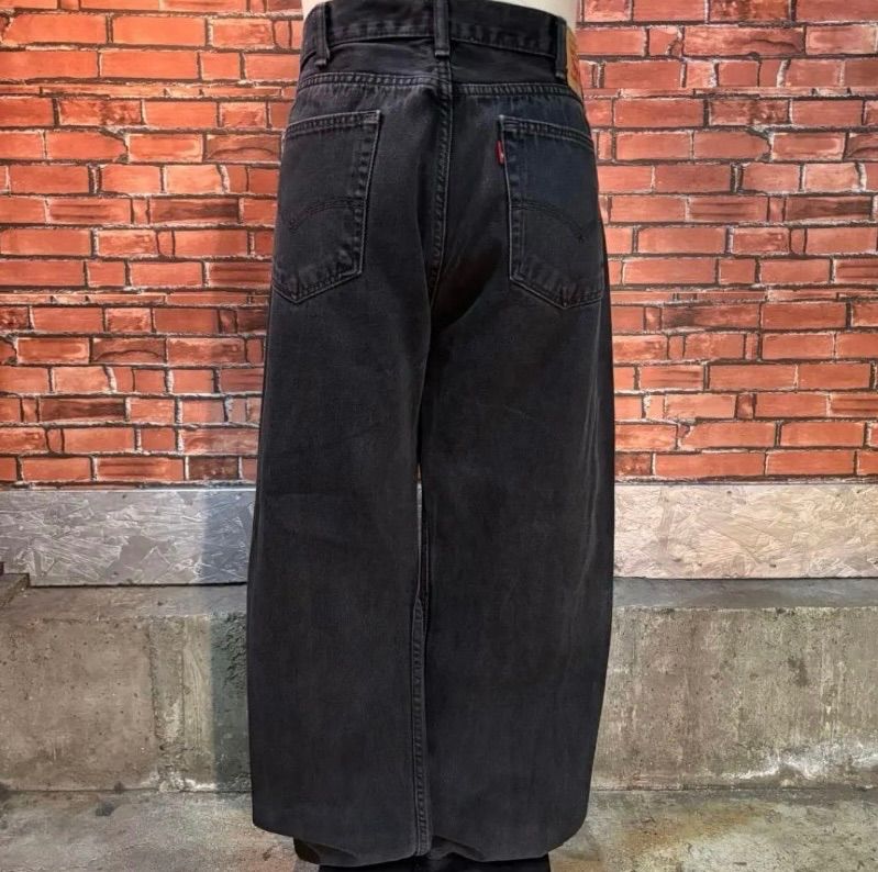 USA古着 Levi s 505 ブラックデニムパンツ ワイド ストレート