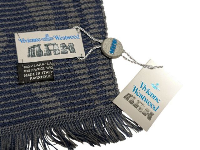 未使用 ヴィヴィアンウエストウッド マフラー グレー ウール素材