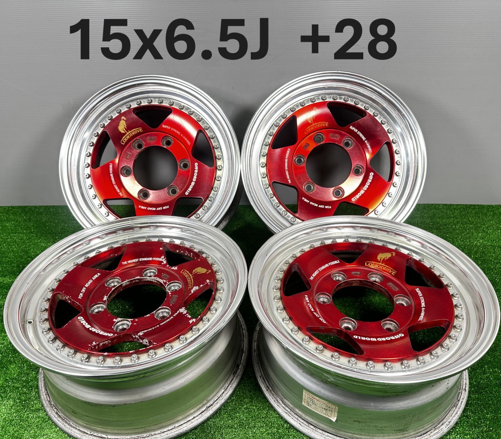 15x6J 28 6穴 PCD139.7 AZSPORTS 4本 アルミホイール TA061