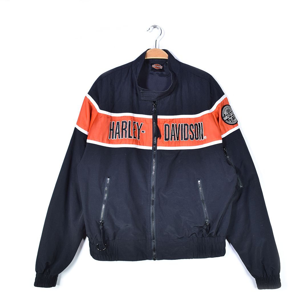 ハーレーダビッドソン ナイロンジャケット スタンドカラー ワッペン