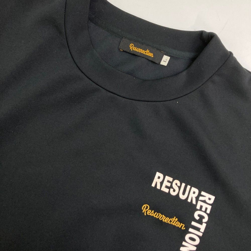 サイズ：L RESURRECTION レザレクション  長袖モックネックTシャツ  ブラック系 [240101428615] ゴルフウェア メンズ ストスト サイズ：L RESURRECTION レザレクション 長袖モックネックT