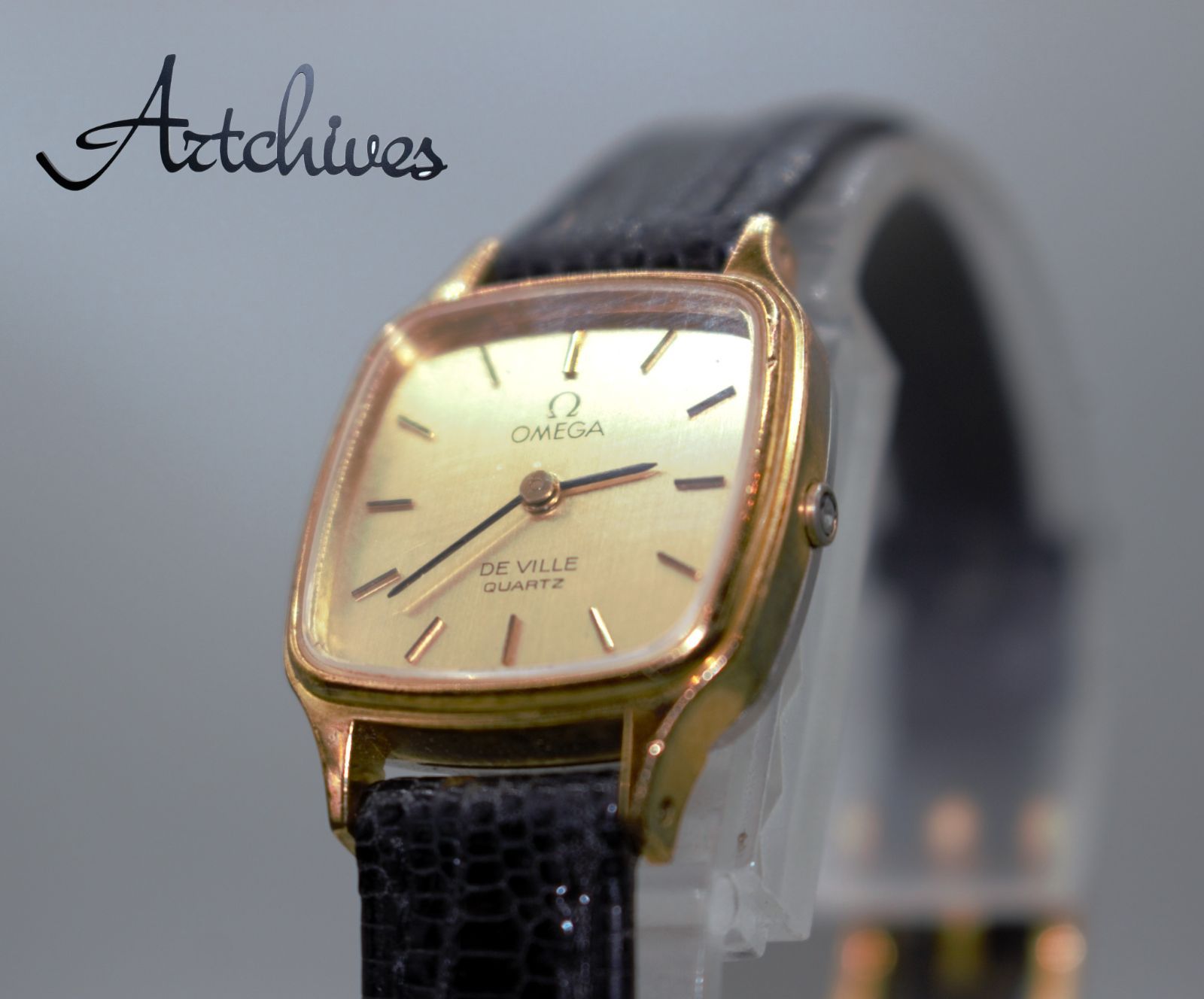 オメガ デヴィル 腕時計 レディース クオーツ 20㎜ 金 ビンテージ 楽天