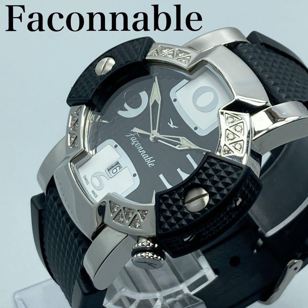 65【美品】ファソナブル　ヒドラスポーツ　ラウンド　デイト　腕時計　希少