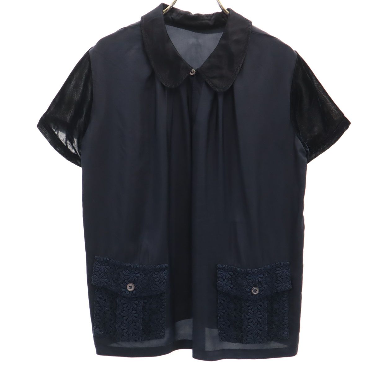 tricot COMME des GARÇONS ブラック半袖シャツ M 中古・古着通販】BLACK COMME des GARCONS (ブラック