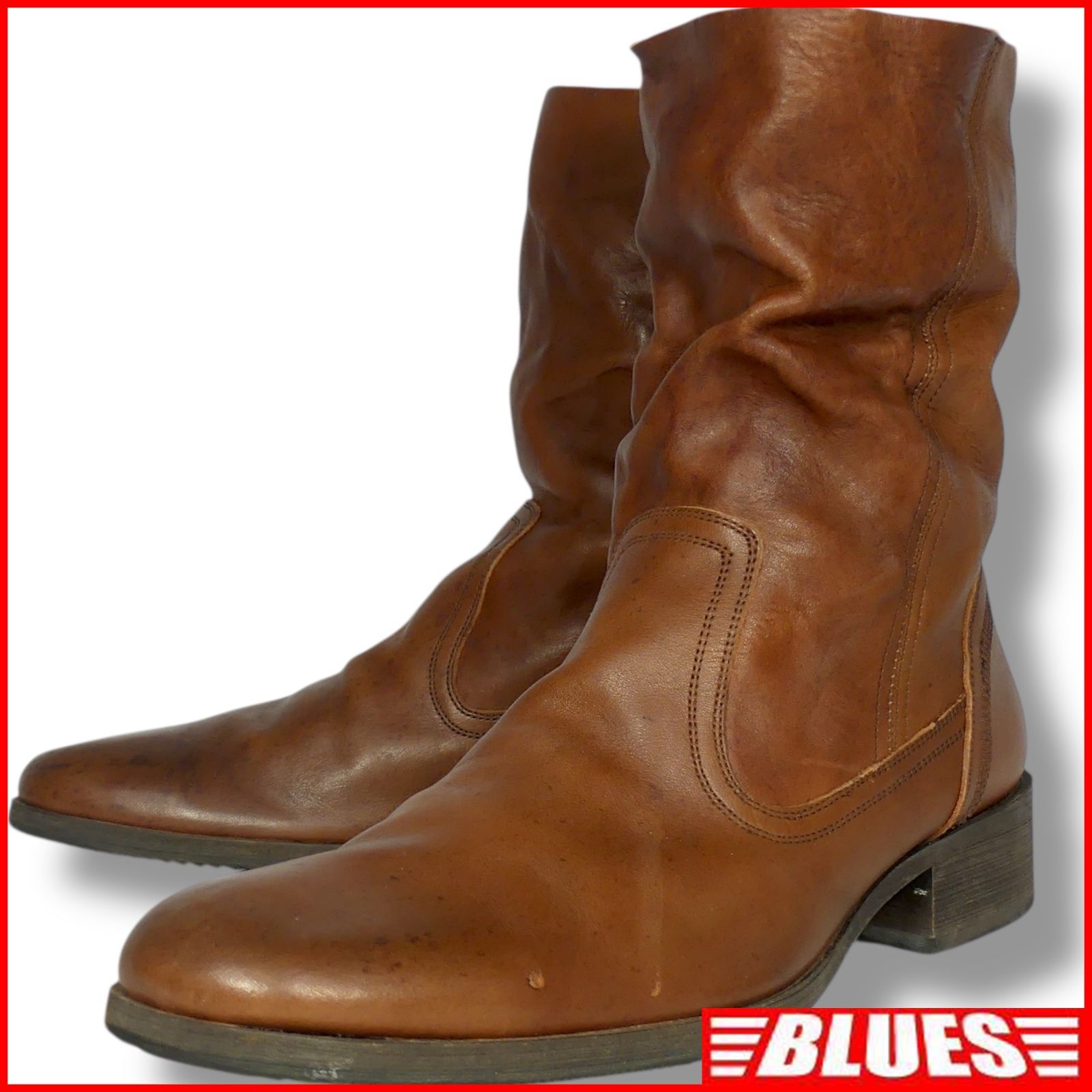 whoop -de-doo フープディドゥ エンジニアブーツ 26.5 スラックブーツ 本革 茶 ミドル ペコスブーツ バイク メンズ 日本製 エンジニアブーツサイズ26.5cm一覧←SEULB屋着古← NR4670