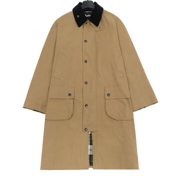 別注 コラボ Barbour × workahoLC EXMOOR ロング コート サイズ38 ノンワックス ベージュ 定価5.3万 47507