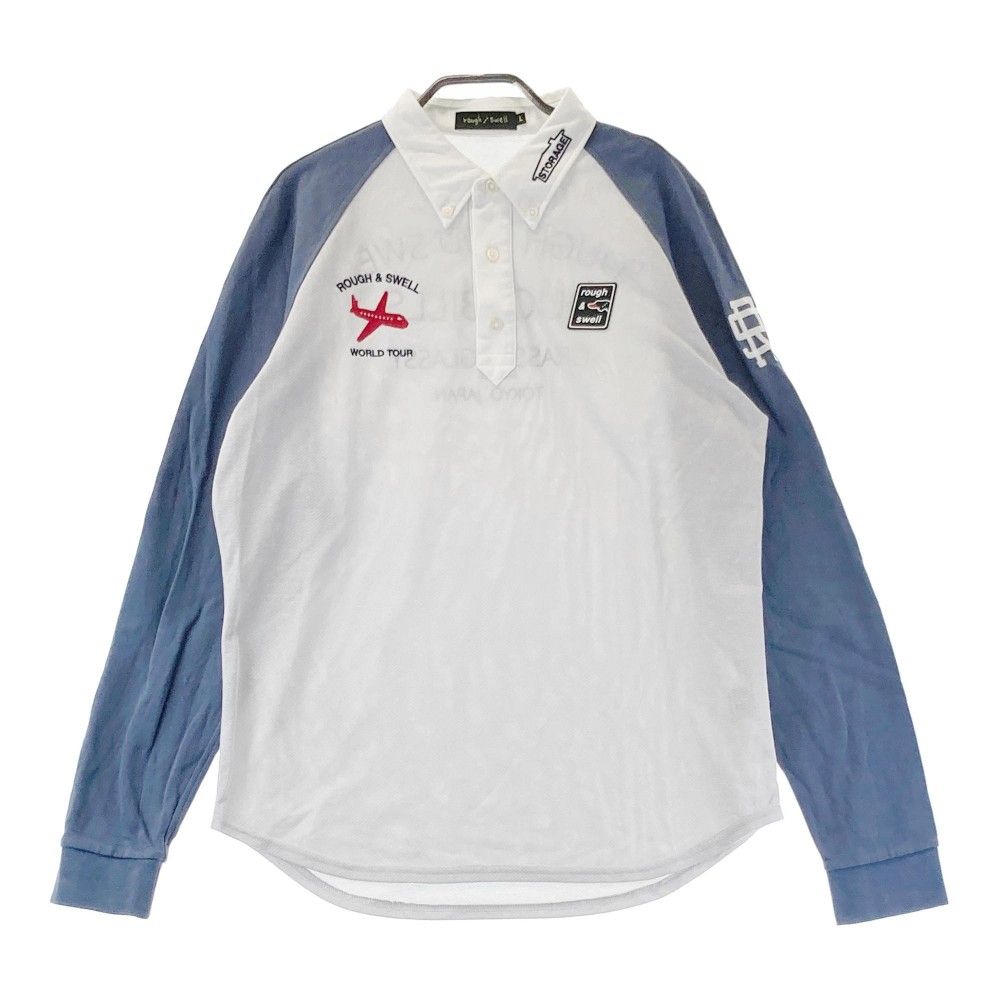 rough & swell ポロシャツ L ネイビー ラフアンドスウェル スキッパー