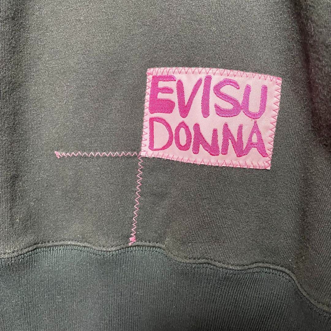 EVISU DONNA エヴィスドンナ ジャケット スウェット ブラック 黒 