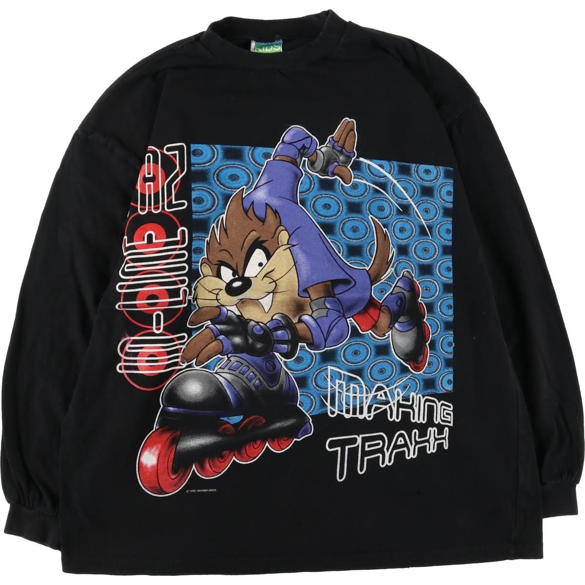 古着 90年代 LINDEX LOONEY TUNES ルーニーテューンズ タズマニアンデビル 大判プリント キャラクタープリントロングTシャツ|eaa547484