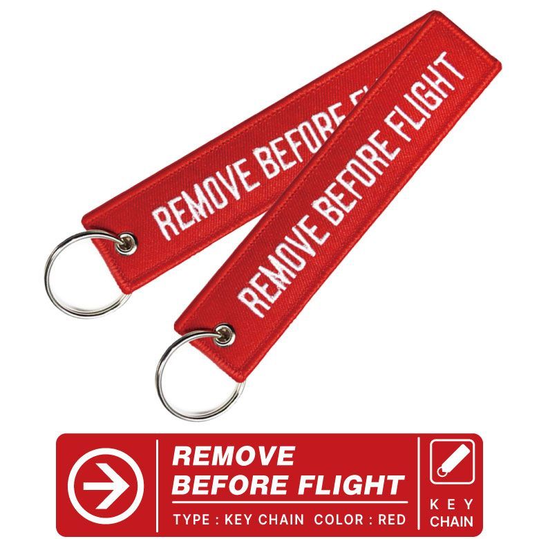 REMOVE BEFORE FLIGHT タグ キーホルダー カラー レッド (1個) 刺繍 フライトタグ RED 赤 安全 SAFE RBF  ミリタリー 飛行機 航空 戦闘機 車 バイク グッズ アイテム コレクション - メルカリ