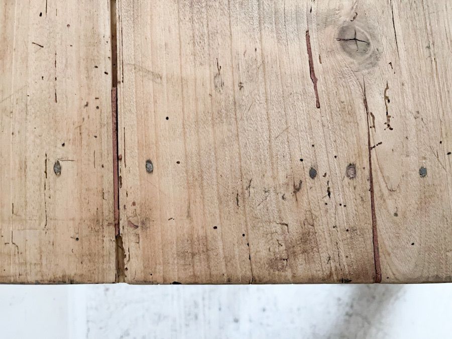 100％品質 フランスアンティーク家具ブリーチドエルムパインデスク 西洋